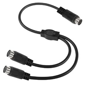 CERRXIAN 1.6FT/50CM S-Video 10 Pin Mini DIN Y Splitter Connector Cable 10 Pin S-Video Male to 2 Female Y Splitter Extension Cable for TV, S-VHS, VCRs, DVD, Camcorders, Video Cards