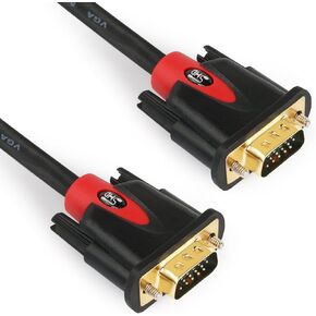 SHD VGA Cable 30Feet, VGA to VGA Monitor Cable HD15 SVGA for PC Laptop TV Projector Black and Yellow Color