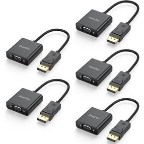 DisplayPort to VGA Adapter, DteeDck DisplayPort DP to VGA Cable Converter Male to Female for Connect Desktop Laptop to Monitor Display Projector HDTV