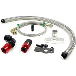 4AN Oil Feed 10AN Drain Return Line Fitting Kit For GT35R GT35 GT3582 GT3582R Turbocharger