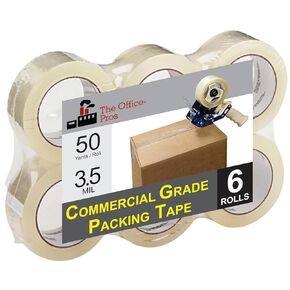 Packing Tape, Heavy Duty Packing Tape, Clear Box Tape, Moving Tape, Carton Sealing Tape, 3 Inch Core - 1.6 Mil x 110 Yards - 2 Roll Pack