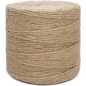 1000FT Jute Twine Rope 3mm Natural Thick Garden Twine String Heavy Duty for Gardening Bundling Crafts Arts Gift Wrapping Packing Material Wedding Christmas Decoration Bulk