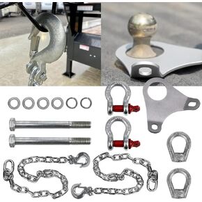 RULLINE Trailer Ultimate Connection Safety Chains Kit - 5th Wheel Ultimate Connection Safety Chains Plate Towing Accessories with 1/2in Shackles in Saudi Arabia