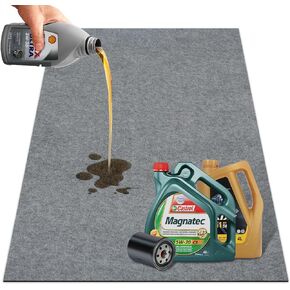 Garage Floor Mat 72 x 60 Inches, Absorbent Oil Spill Parking Mat - Floor Mat for Golf Carts, Motorcycles, Protect Garage and Shop Floor, Absorbent and Oil Leak, Non Slip, Reusable/Washable