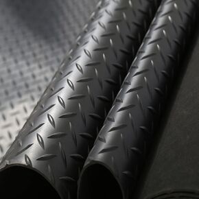 jxgzyy Diamond Plate Rubber Flooring Rolls 16.5 x3.3 Ft x 3 mm Heavy Duty Garage Floor Runner Rubber Trailer Garage Floor Mats for Garage Warehouse Gym Basement