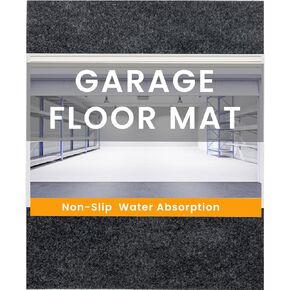 Garage Floor Mat Pad Carpet Oill Spill Mat Under Car Motorcycle Backing Layer TPR Protects Shop Floor from Spills Drips Splashes Stains Waterproof Durable Reusable Washable (58" X 72")