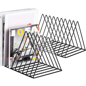 2 Pcs Magazine Holder,Desktop File Sorter Organizer Triangle Bookshelf Decor Home Office,Photography Props（Black） in Kuwait