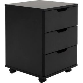 Farini 3-Drawer Vertical Filing Cabinet Rolling Wood Mobile File Cabinets Under Desk for Home Office with Casters (White, Fully Assembled)
