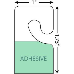 300 Slot Hang Tags | Heavy Duty Self Adhesive Hanging Tabs | Great for Retail Displays in Business Shops | 1-1/4" x 1-5/8"