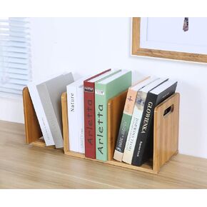 Expandable Desktop Bookshelf,Bamboo Desktop Bookcase,Mini Bookshelf Organizer Tabletop Bookshelf for Office Home Tabletop