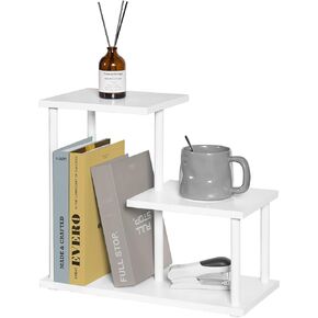 Wood Desktop Shelf - Desktop Organizer Shelf, 3 Tier Small Bookshelf Desk Supplies Organizers,Stand Shelves Display Rack Office Decor Home(Black)