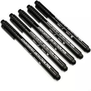 Upromax Counterfeit Money Detector Pen Bill Marker Note Counterfeit Bill Detector Fake Money Counterfeit Money Detector Pen Marker Fake Dollar Bill Currency Check Thread Checker Detector Pen