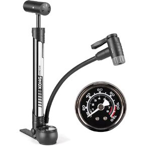 Bike Pump with PSI Gauge- Portable Bicycle Tire Pump - 120 PSI Bike Air Pump fits Presta & Schrader Valve - Road Mountain Bike Pump Comes with Mounting Bracket