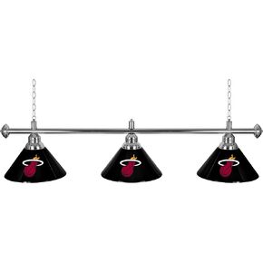 Trademark Global 3-Shade Hanging Lamp - Miami Heat Logo 60-Inch Light with Pull Chain - Bar, Garage or Man Cave Decor