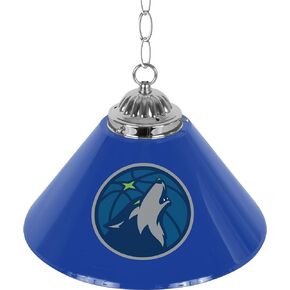 Trademark Global Pendant Light - Minnesota Timberwolves Logo 14-Inch Single Hanging Lamp with Pull Chain for Bar, Garage, or Man Cave Accessories
