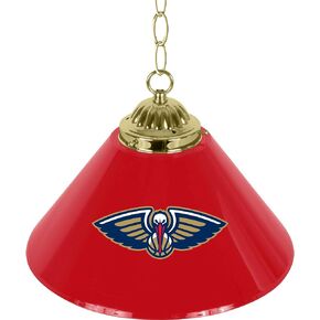 Trademark Global Pendant Light - New Orleans Pelicans Logo 14-Inch Single Hanging Lamp with Pull Chain for Bar, Garage, or Man Cave Accessories