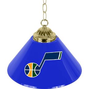 Trademark Global Pendant Light - Utah Jazz Logo 14-Inch Single Hanging Lamp with Pull Chain for Bar, Garage, or Man Cave Accessories