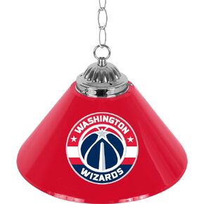 Trademark Global Pendant Light - Washington Wizards Logo 14-Inch Single Hanging Lamp with Pull Chain for Bar, Garage, or Man Cave Accessories