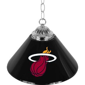 Trademark Global Pendant Light - Miami Heat Logo 14-Inch Single Hanging Lamp with Pull Chain for Bar, Garage, or Man Cave Accessories