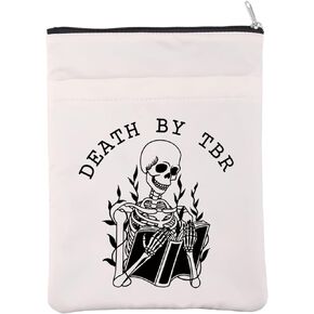 Death By TBR Book Sleeve - To Be Read Book Cover Pouch - Gothic Romance - Bookworm & Librarian Gift