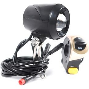 Ebikeling - مصباح أمامي للدراجة الكهربائية مقاوم للماء مع قرن لأضواء الدراجات الإلكترونية للدراجات الكهربائية، ملحقات الدراجة، لا يتطلب أداة in Kuwait