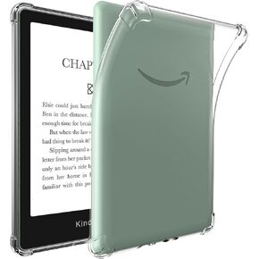 حافظة JvKzaen شفافة لجهاز Kindle Paperwhite بحجم 6.8 بوصة (الجيل الحادي عشر - 2021) وإصدار Kindle Paperwhite المميز، غطاء خلفي رفيع وخفيف الوزن من مطاط السيليكون TPU - شفاف