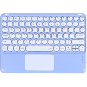 Bluetooth Keyboard, 10-inch Wireless Bluetooth Keyboard with Touchpad for iPad Ultra-Slim Small Portable Rechargeable Keyboard for iPad iPhone Tablet Android Phone PC Computer Mac(Purple)