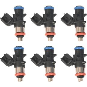 Fuel Injectors 0280158233 Set of 6 Compatible with 2011-2017 Chrysler 200/300 Dodge Challenger Charger Jeep Grand Cherokee Wrangler Ram 1500/2500/3500 3.6L Replaces 05184085AC 4 Holes