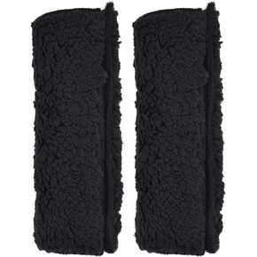 Chair Armrest Covers, Stretchable Memory Foam Wheelchair Cushions Sheepskin Armrest Pads Desk Office Chair Arm Pads Soft Support Wheelchair Accessories for Office Chair Gaming Chairs Black (1 Pair)