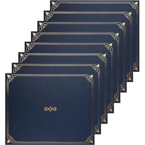 Certificate Holders, 25-Pack Certificate Covers for Letter Size 8.5 x 11 Inch Paper, Certificate Folders, Navy, 9 x 11.5 Inches