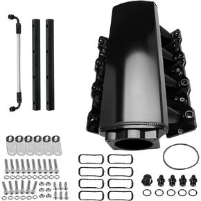 PUZZLEDEER Intake Manifold for LS Cathedral Port Heads for LS1 LS2 LS6 LS Intake Manifold Engines for Chevy 4.8 5.3 5.7 6.0 Silver 92MM ls intake manifold