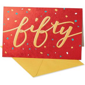 بطاقة عيد ميلاد الخمسين من American Greetings لها (50 هي الرائعة الجديدة)