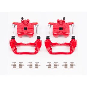 Power Stop Rear S2066 Pair of High-Temp Red Powder Coated Calipers
