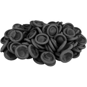100 Pcs Finger Protectors, Disposable Finger Covers, Latex Anti-Static Finger Tip Rubber Protect Keeping Dressing Dry and Clean (Black, M)