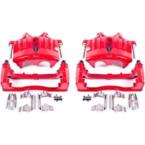 Power Stop Front S4798A Pair of High-Temp Red Powder Coated Calipers