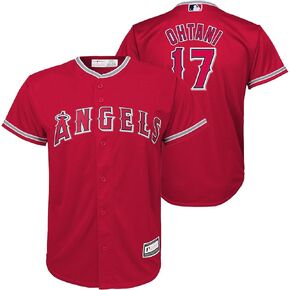 Shohei Ohtani Los Angeles Angels MLB Kids Youth 8-20 قميص لاعب بديل أحمر in Saudi Arabia