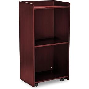 Adir Hostess Stand with Wheels - Portable Presentation Podium, Pulpits Lectern Desk with Spacious Shelves for Churches, Restaurants, and Classrooms (Black)