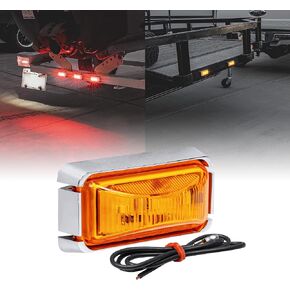 TRUE MODS 2pc 2.5" Amber LED Trailer Marker Light w/Black Bezel [DOT FMVSS 108] [SAE P2PC] [Surface Mount] [Waterproof IP67] Side Marker Lights for Trailer Truck