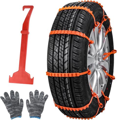 Snow Chains for Trucks Tire Chains 12 Pcs Snow Chains for Car Trucks SUV TPU Snow Tire Chains Universal Snow Tyre Chains Car Anti-skid Emergency Portable Tire Chains for Car Tire Traction in Saudi Arabia