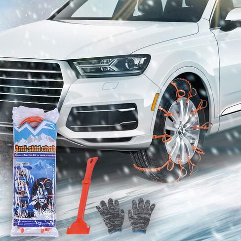 Snow Chains for Trucks Tire Chains 12 Pcs Snow Chains for Car Trucks SUV TPU Snow Tire Chains Universal Snow Tyre Chains Car Anti-skid Emergency Portable Tire Chains for Car Tire Traction in Saudi Arabia