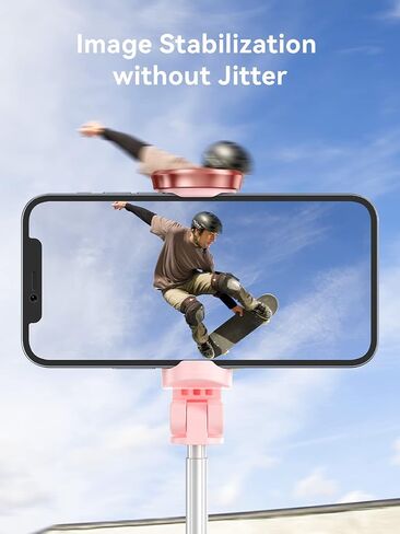 Selfie Stick Tripod - SOOMFON Extendable and Portable Phone Tripod Selfie Stick with Bluetooth Remote for iPhone 14 13 12 11 Pro Max XR X 8Plus 7, Samsung Android Smartphone and More, Pink in Saudi Arabia