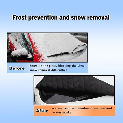 gunhunt Windshield Cover for Ice and Snow, Windshield Glass Ice Cover Wiper Protector, 4-Layer Protectio, Large Size Windshield Snow Cover, Windproof Sunshade Cover Fits Most Vehicle (74.8" x 47.6") in Saudi Arabia
