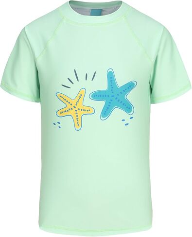 Girls Short Sleeve Swim Shirt for Kids Girls Rash Guard Swimsuits with UPF 50+ Sun Protection Swim Top 3-16 Years in Saudi Arabia