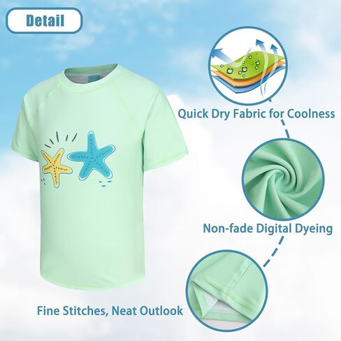 Girls Short Sleeve Swim Shirt for Kids Girls Rash Guard Swimsuits with UPF 50+ Sun Protection Swim Top 3-16 Years in Saudi Arabia