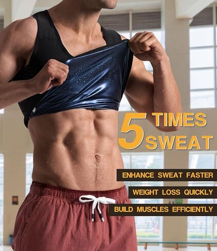 MOLLDAN Sauna Vest for Men Sweat Tank Top Pullover Workout Shirt Waist Trainer in Saudi Arabia