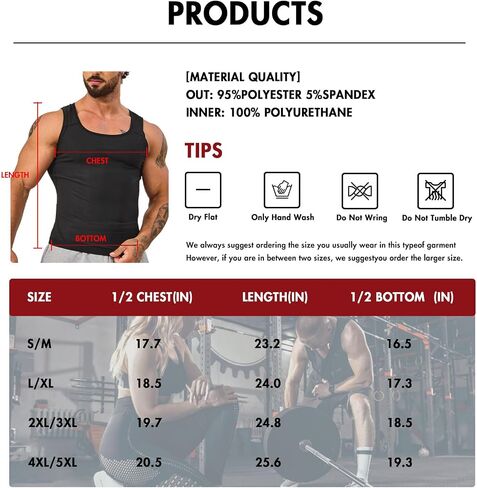 Sauna Sweat Vest Compression Tank Top Waist Trainer Suit for Men Slimming Workout Body Shaper Shirt Pullover in Saudi Arabia