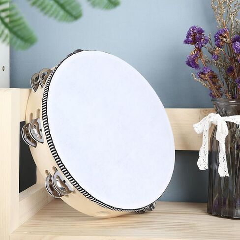 3 Pack Tambourine for Adults Wooden Tambourine 6 inch 7 inch 10 inch Hand Held Tambourine Metal Jingles Single Row Instrument Handheld Tambourine Drum for Church, KTV, Musical Educational in Saudi Arabia