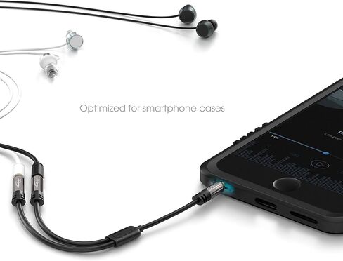 KabelDirekt - محول Y مقاس 3.5 مم ومقبس ومقسم AUX (1 × 3.5 مم ذكر إلى 2 × 3.5 مم أنثى، قم بتوصيل مجموعتين من سماعات الرأس بالهاتف الذكي/الكمبيوتر اللوحي/الكمبيوتر المحمول، ستيريو، 4 بوصة، أسود) in Kuwait