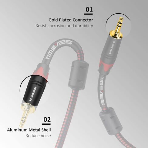 3.5mm Aux to Aux Wire Cable, 1/8 Inch Audio Cable 3M, 10 Foot 3.5mm Male to Male Stereo Jack Speaker Cable Compatible with Headphones, Smartphones, Car Stereos, Speakers in Saudi Arabia