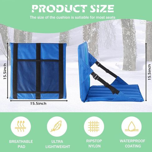 وسادة مقعد استاد كبيرة محمولة من فرس النهر، مقعد استاد للمدرجات، مقعد مبطن خفيف الوزن للمناسبات الرياضية والحفلات الخارجية، مقاعد استاد مطوية مع جيب شبكي - أحمر in Kuwait